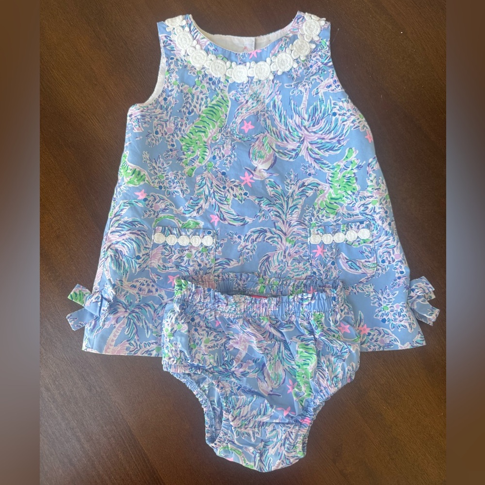 Lilly Pulitzer Colorful Baby Dress and Bloomers Set